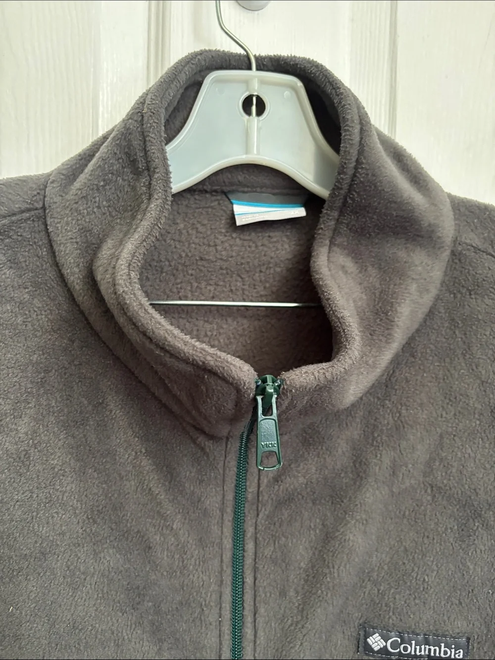 Columbia Men's Green and Gray Full-Zip Fleece Jacket size 2X High neck warm cozy